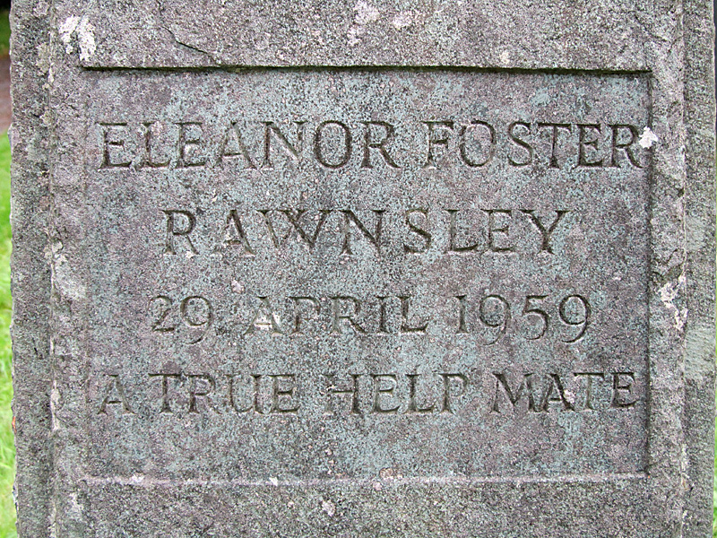 Rawnsley Headstone - Inscription to Eleanor