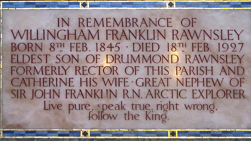 Rawnsley, Willingham - Hardwicke's Eldest Brother - Memorial Plaque - St Andrews, Halton Holgate